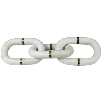 White Marble Chain With Brass - Chapin Furniture