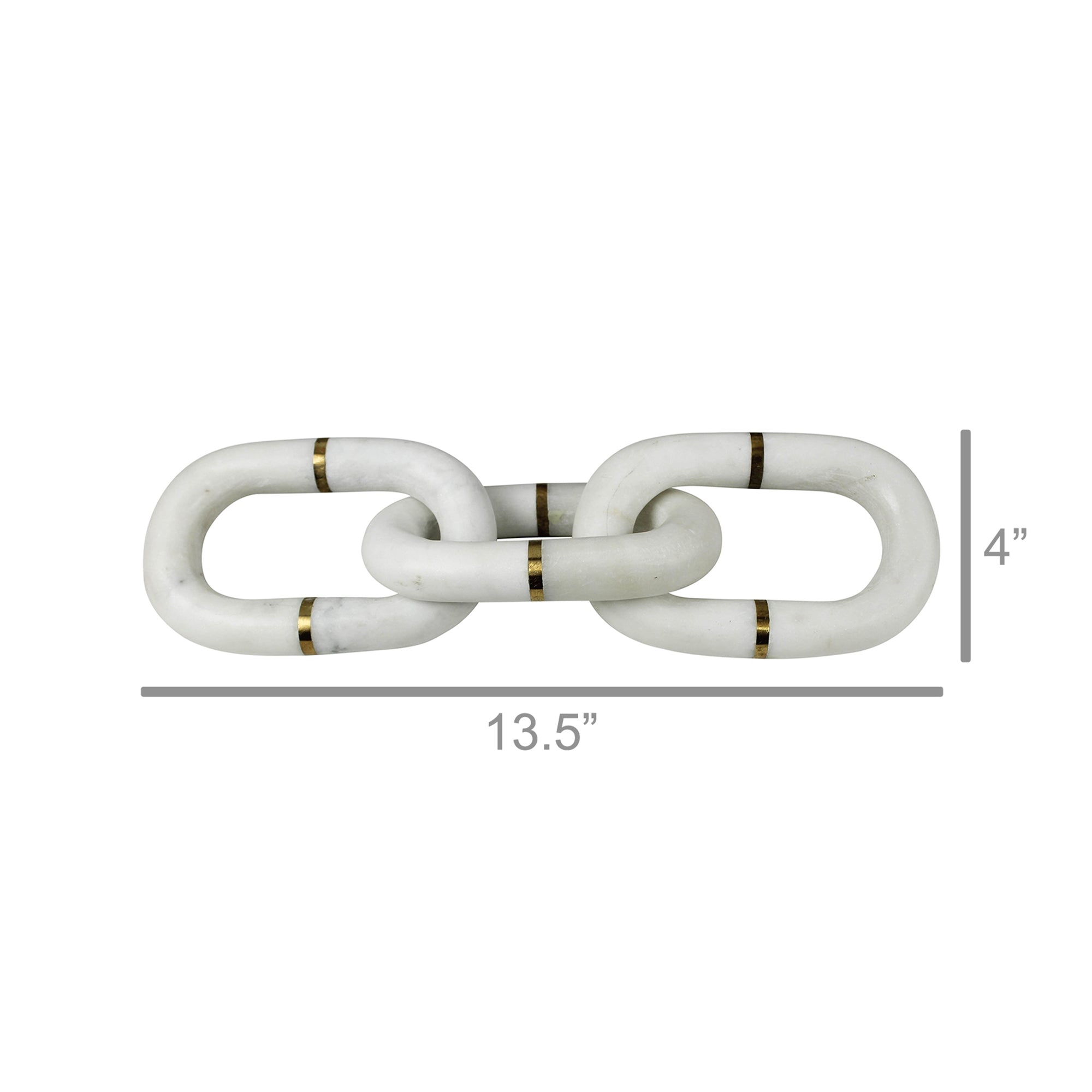 White Marble Chain With Brass - Thumbnail 5