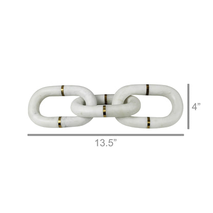 White Marble Chain With Brass - Chapin Furniture