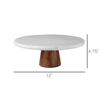 Duel Cake Pedestal - Marble & Wood - Chapin Furniture