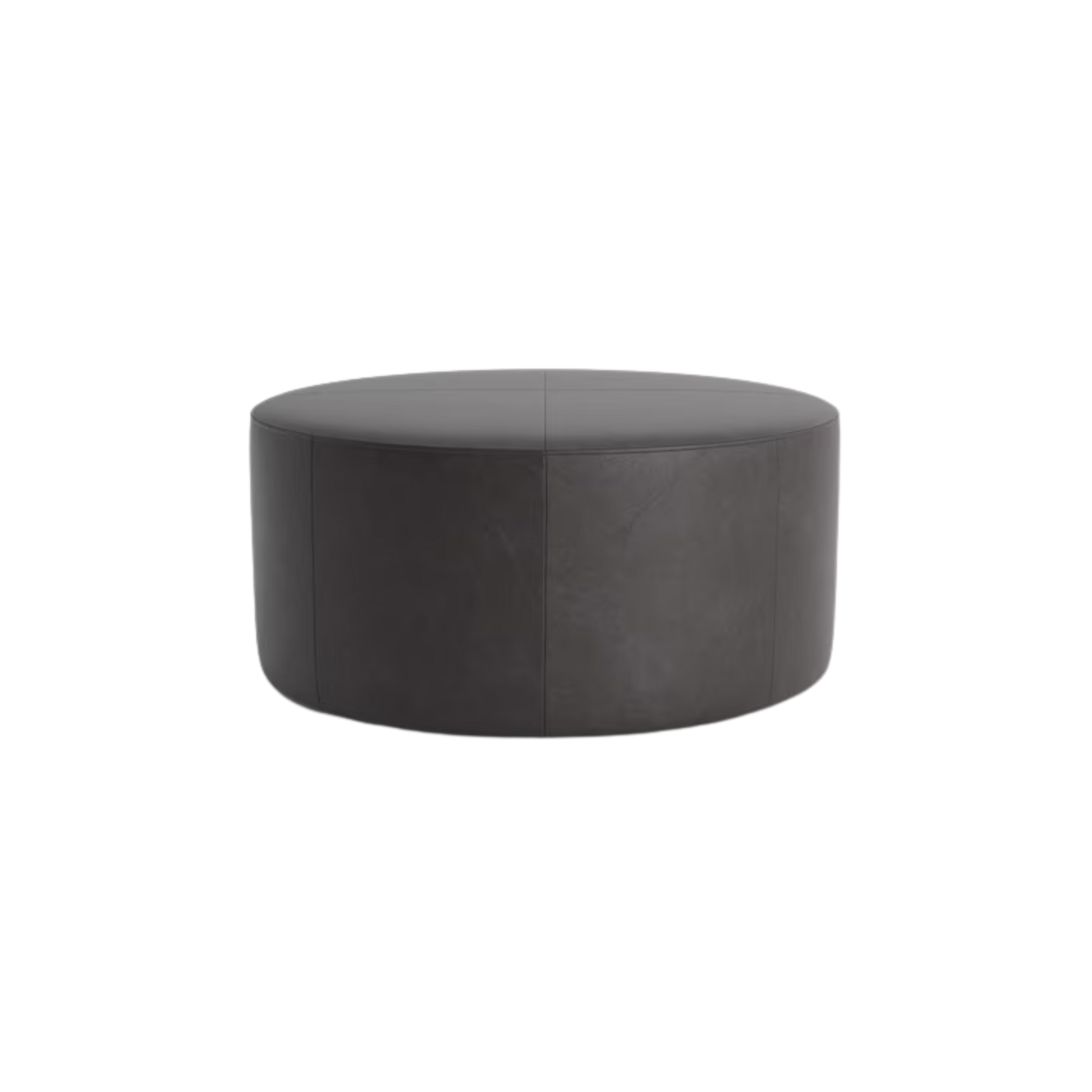 Kelly 38" Round Leather Ottoman - Custom - Chapin Furniture
