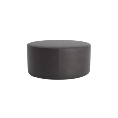 Kelly 38" Round Leather Ottoman - Custom - Chapin Furniture