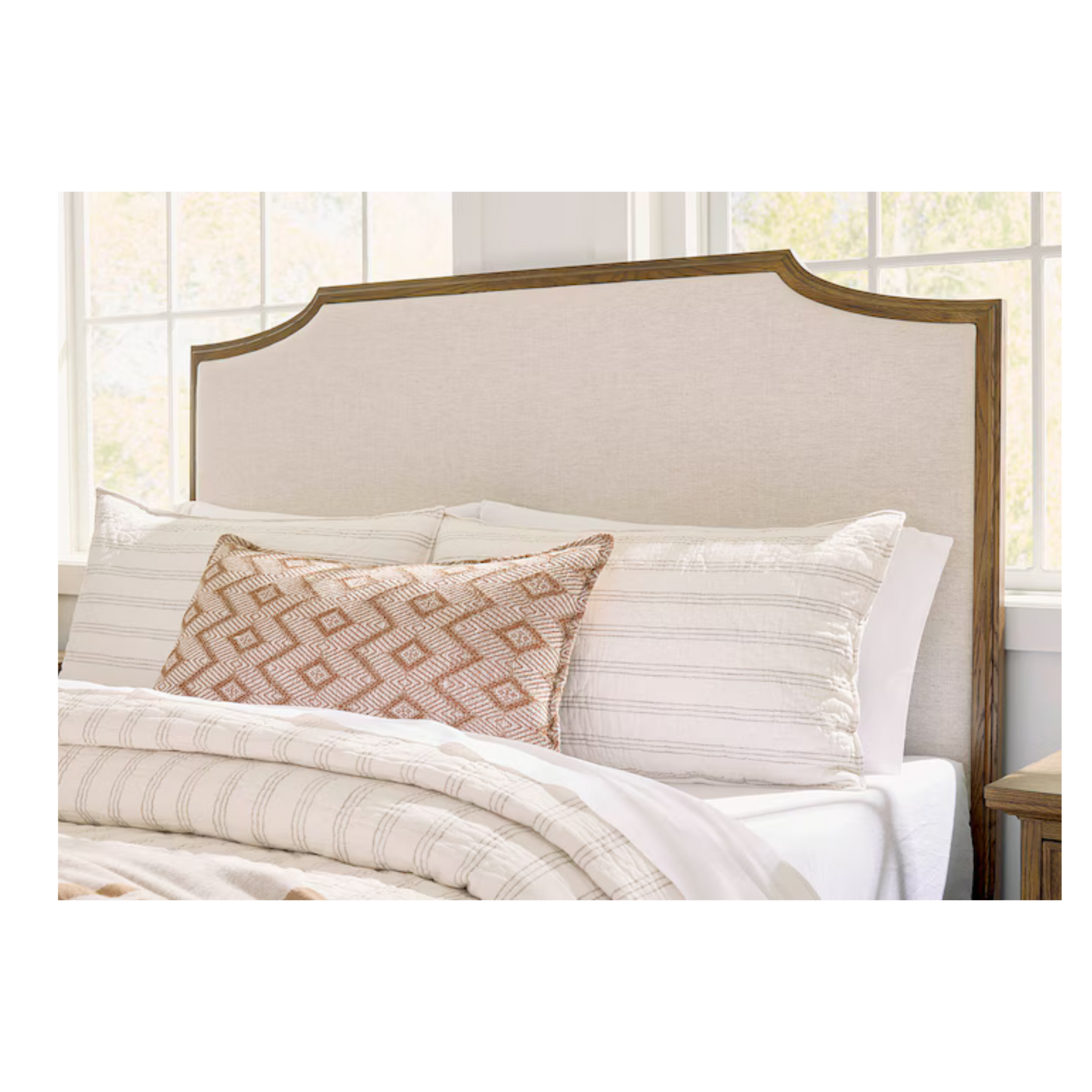 Surry Upholstered Headboard Truffle Oak - Queen - Chapin Furniture