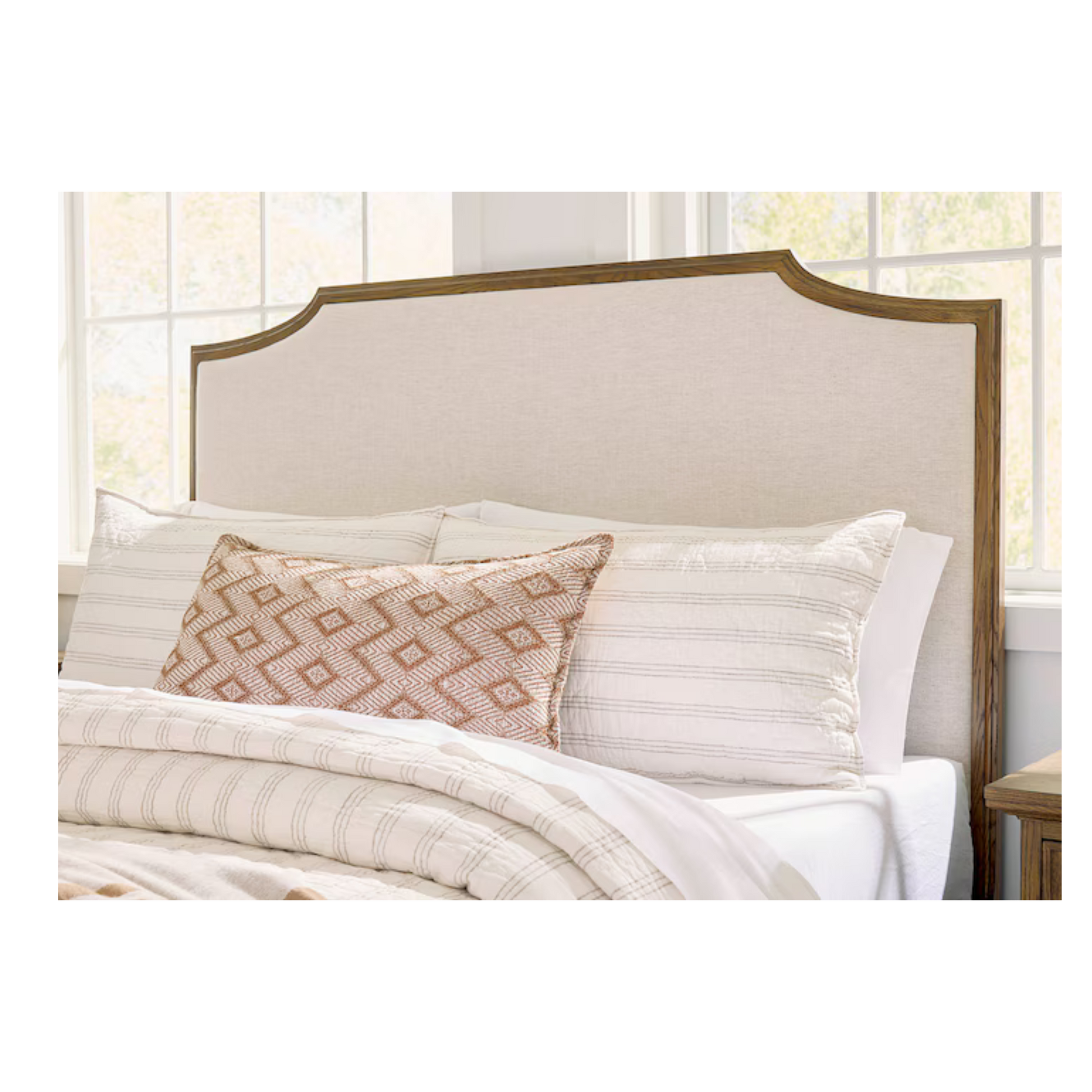 Surry Upholstered Headboard Truffle Oak - Queen - Chapin Furniture