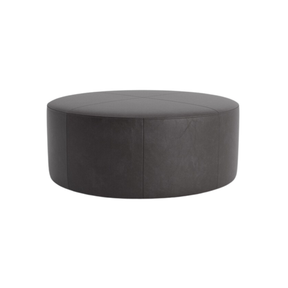 Kelly 44" Round Leather Ottoman - Custom - Chapin Furniture