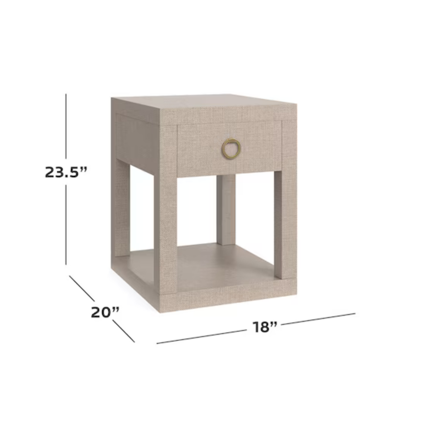 Ventura Raffia Chairside Table - Sand Grey - Chapin Furniture