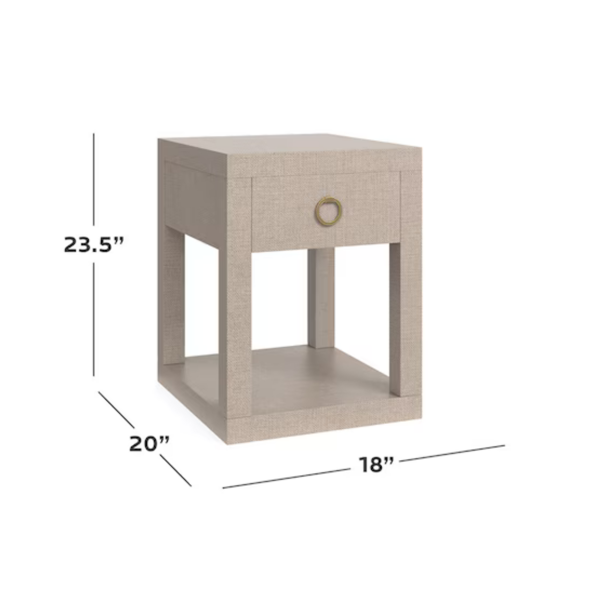 Ventura Raffia Chairside Table - Sand Grey - Chapin Furniture