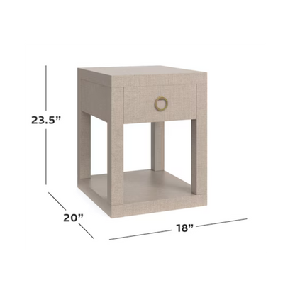Ventura Raffia Chairside Table - Sand Grey - Chapin Furniture