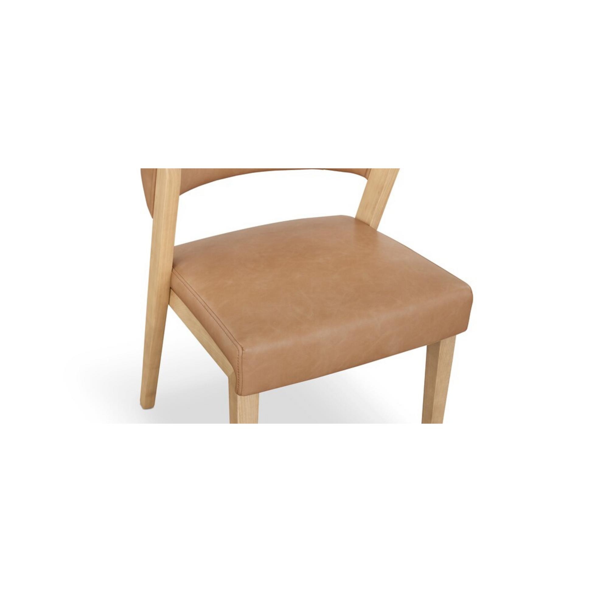 Asher Upholstered Faux Leather Dining Chair - Tan - Chapin Furniture