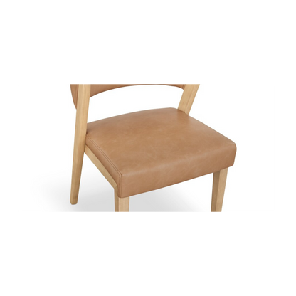 Asher Upholstered Faux Leather Dining Chair - Tan - Chapin Furniture