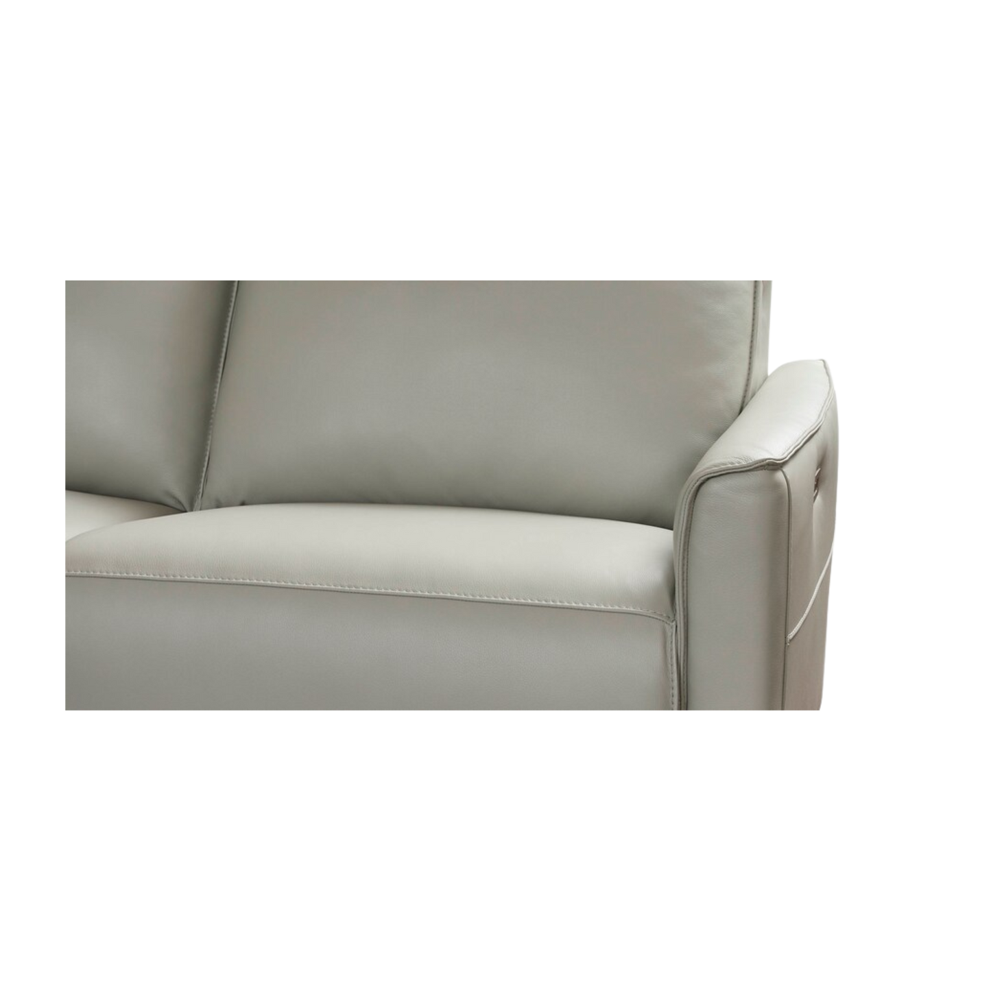 Everett Leather Modular Reclining Sofa - Light Grey - Chapin Furniture