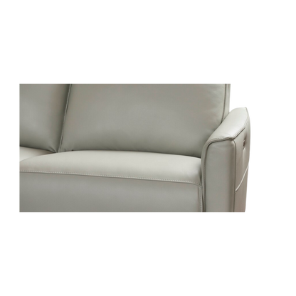 Everett Leather Modular Reclining Sofa - Light Grey - Chapin Furniture