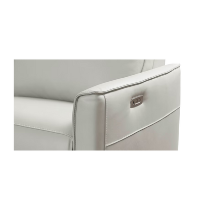 Everett Leather Reclining Sofa - Light Grey - Chapin Furniture