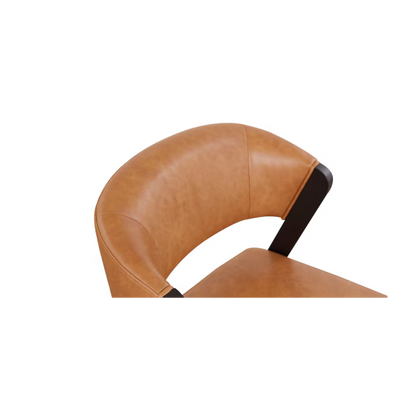 Asher Upholstered Faux Leather Dining Chair - Brown - Chapin Furniture