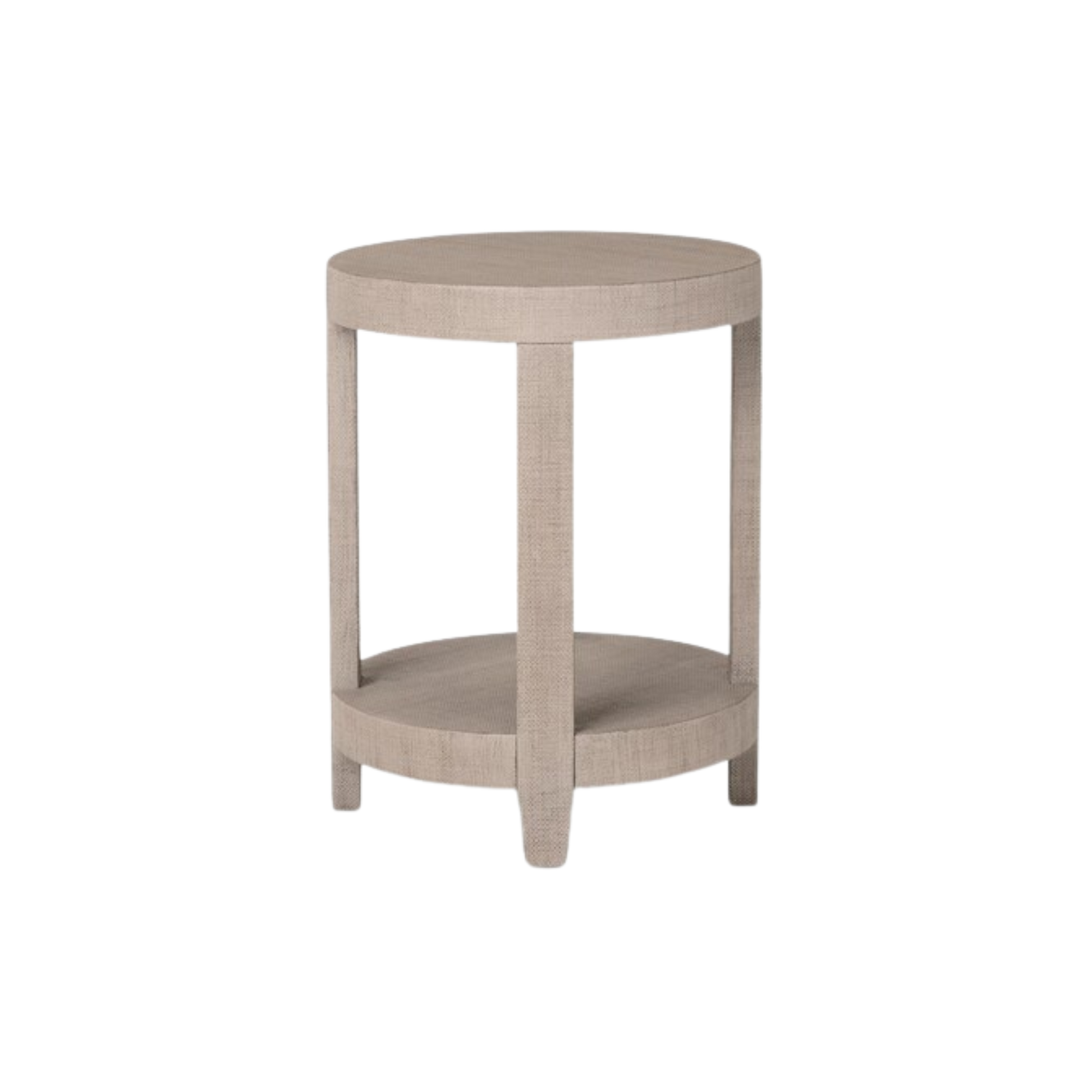 Ventura Raffia Round Lamp Table - Sand Grey - Chapin Furniture