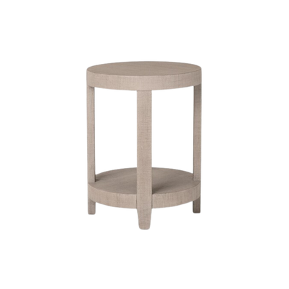 Ventura Raffia Round Lamp Table - Sand Grey - Chapin Furniture
