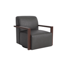 Creswell Leather Wood Arm Swivel Chair - Custom - Chapin Furniture