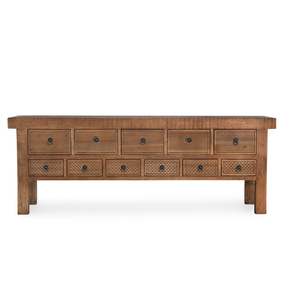 Lahey Reclaimed Pine Wood Console Table- Mission Brown - Chapin Furniture