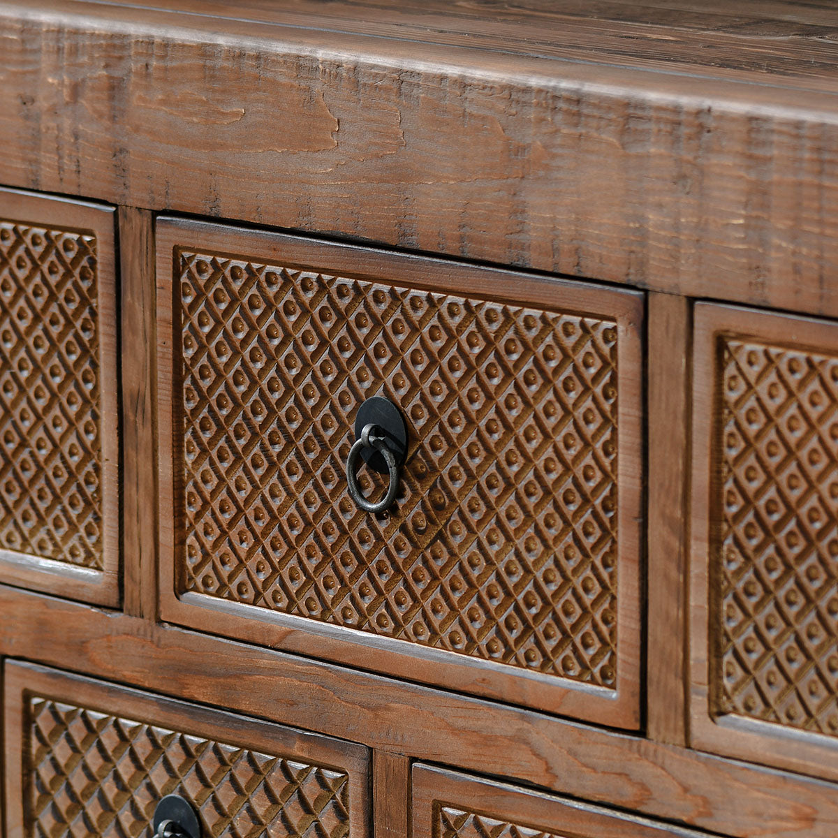 Lahey Reclaimed Pine Wood Console Table- Mission Brown - Chapin Furniture