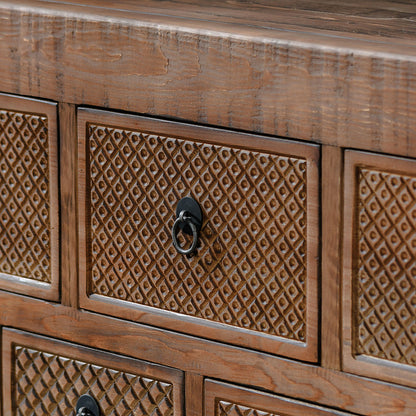 Lahey Reclaimed Pine Wood Console Table- Mission Brown - Chapin Furniture
