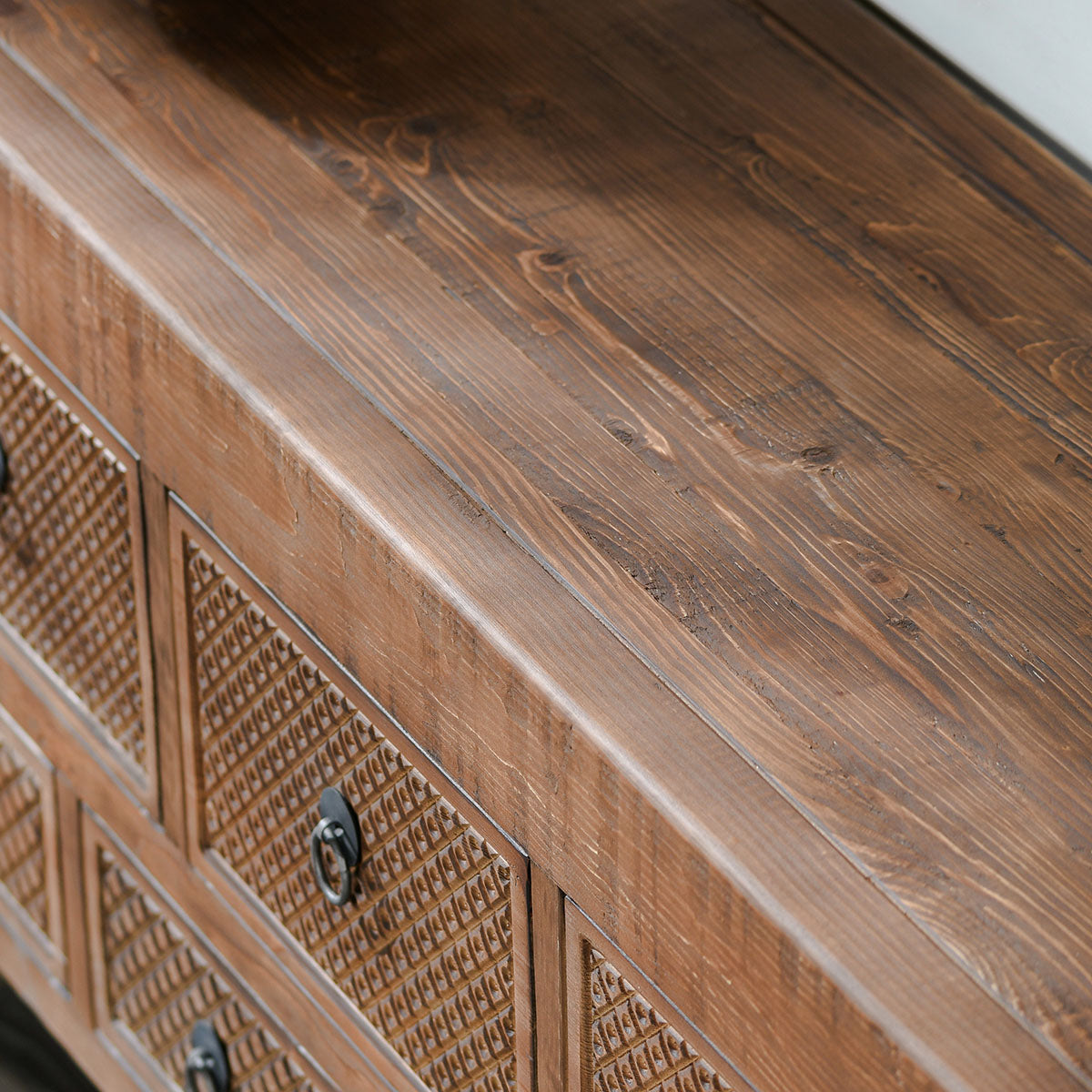 Lahey Reclaimed Pine Wood Console Table- Mission Brown - Chapin Furniture
