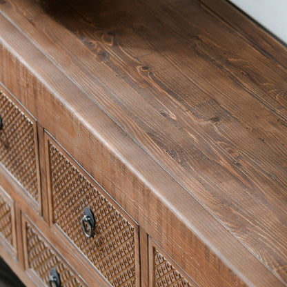Lahey Reclaimed Pine Wood Console Table- Mission Brown - Chapin Furniture