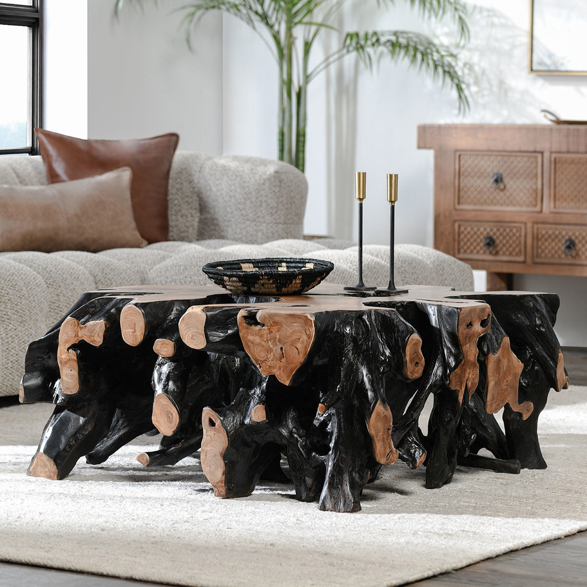 Cypress Root 40" Square Coffee Table - Thumbnail 4