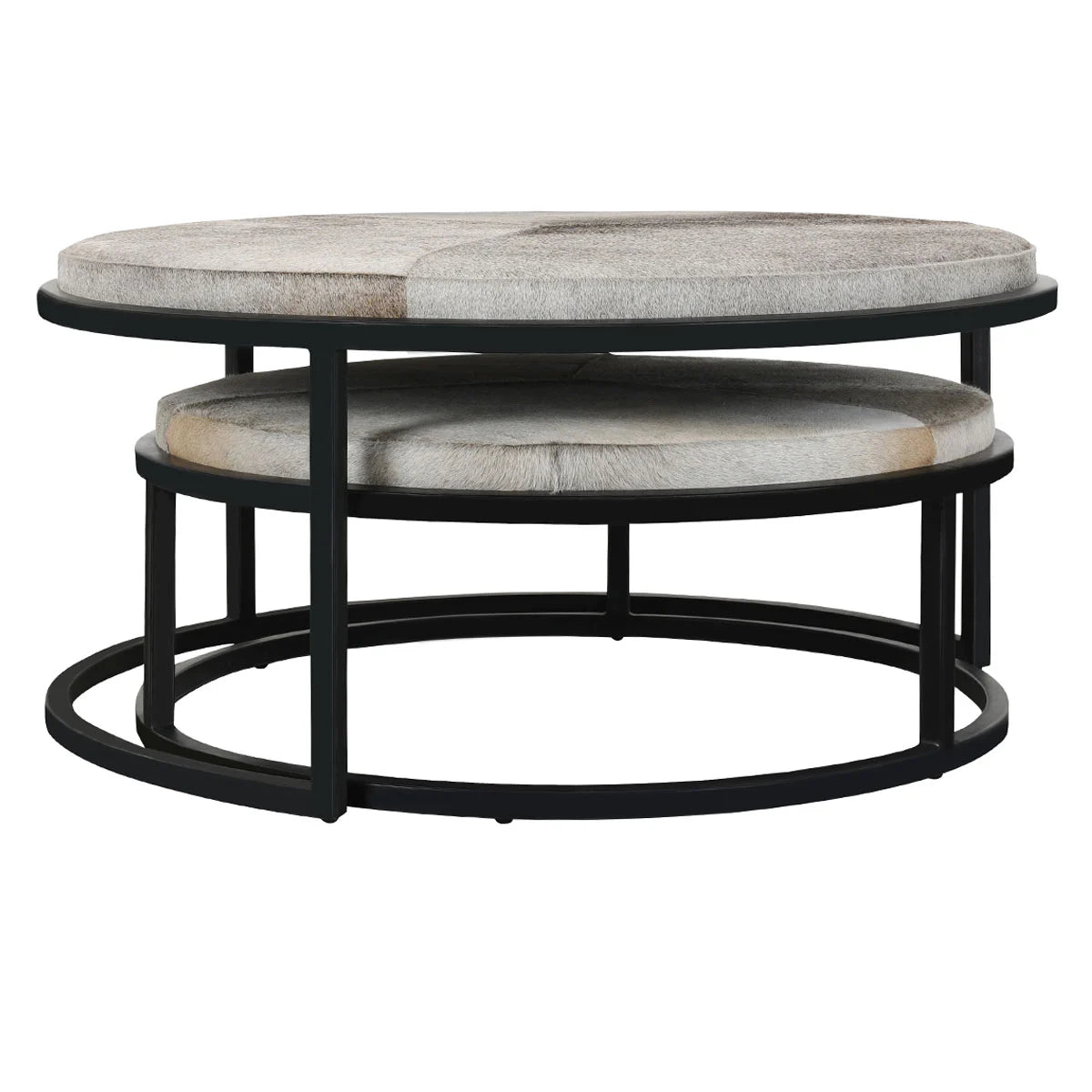 Hayword Hide Set of 2 Nesting Tables-Gray - Chapin Furniture