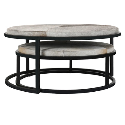 Hayword Hide Set of 2 Nesting Tables-Gray - Chapin Furniture