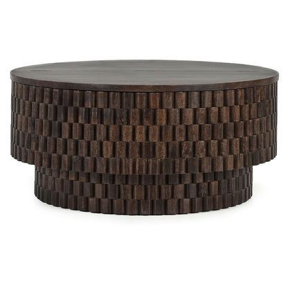 Norwood 40" Round Coffee Table- Bark Brown - Chapin Furniture
