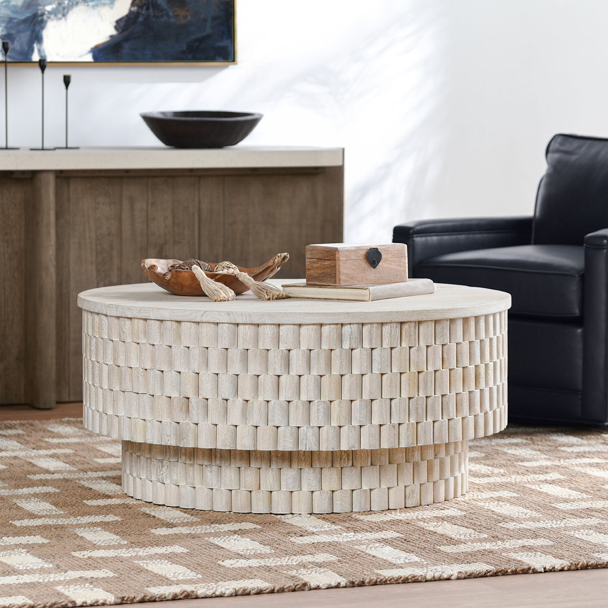 Norwood 40" Round Coffee Table- Coastal White - Chapin Furniture