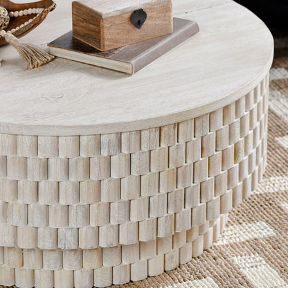 Norwood 40" Round Coffee Table- Coastal White - Chapin Furniture