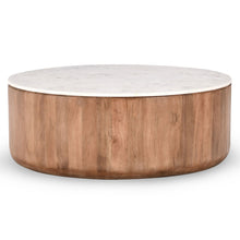 Josie 46" Round Mango Wood/Marble Coffee Table - Chapin Furniture