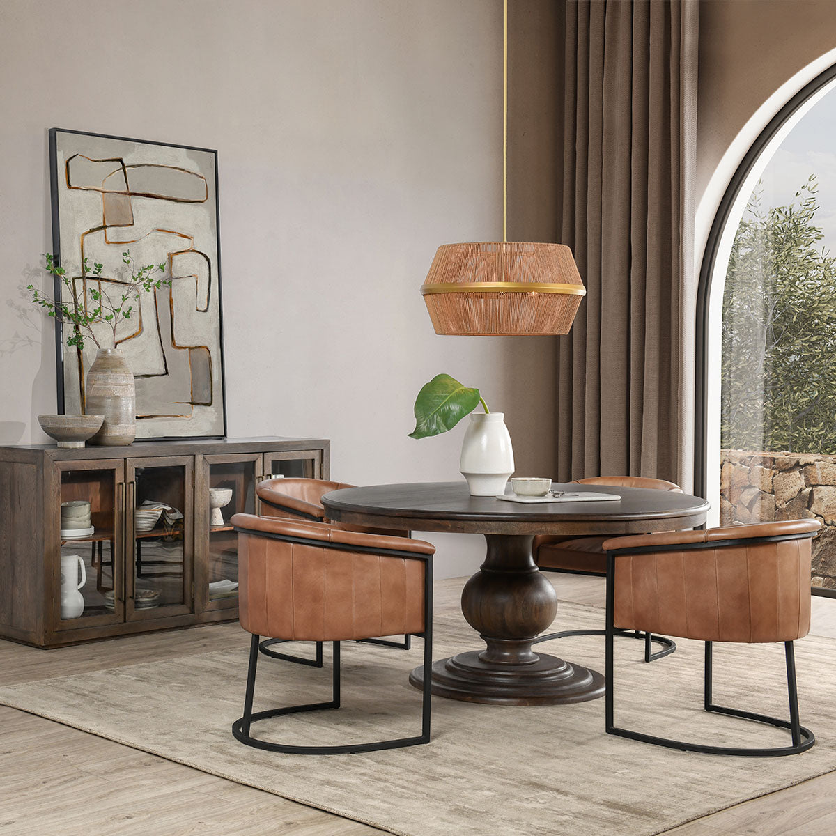 Brookside Wood Round Dining Table - Thumbnail 3