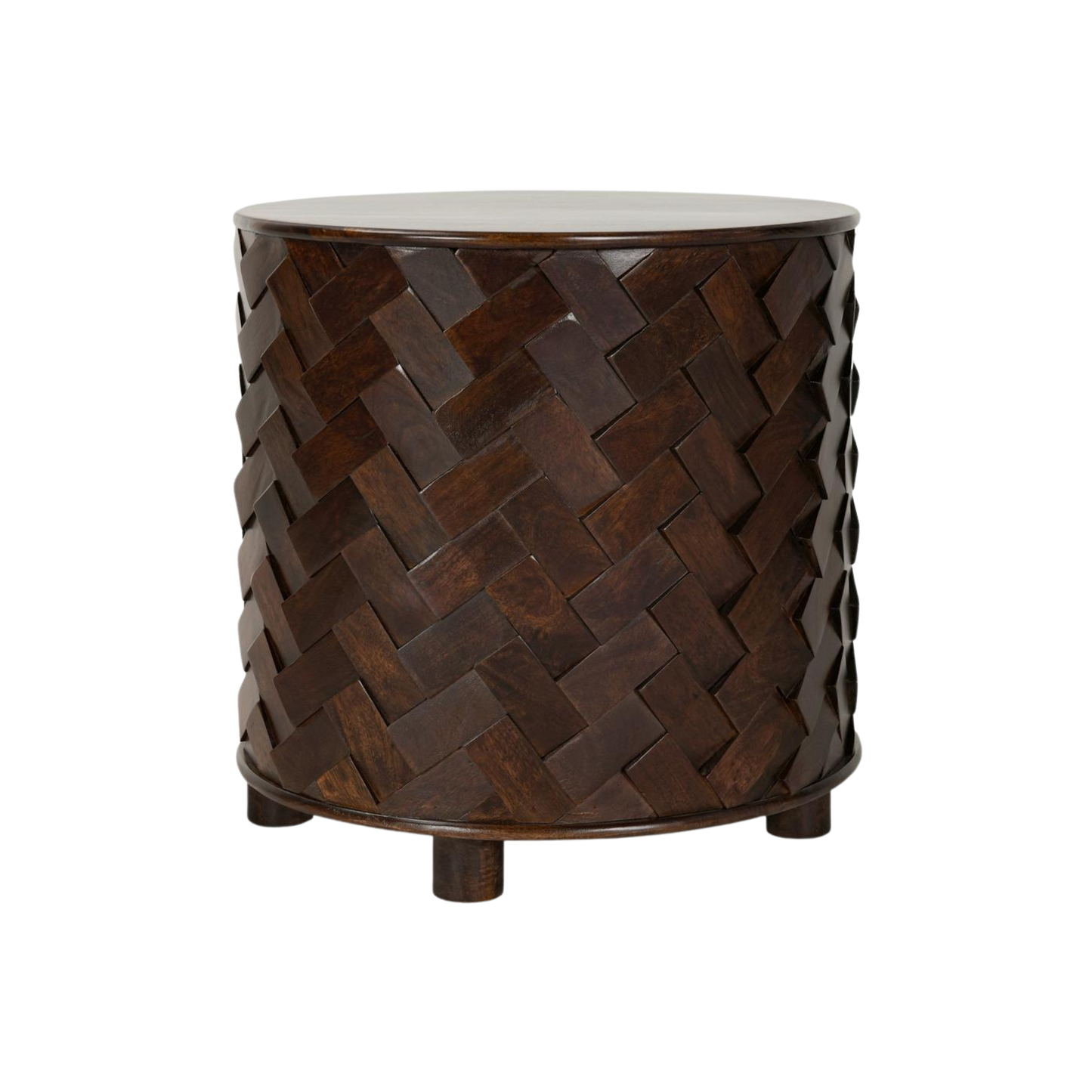 Shira Mango Wood 24" Round End Table Kona Brown - Chapin Furniture