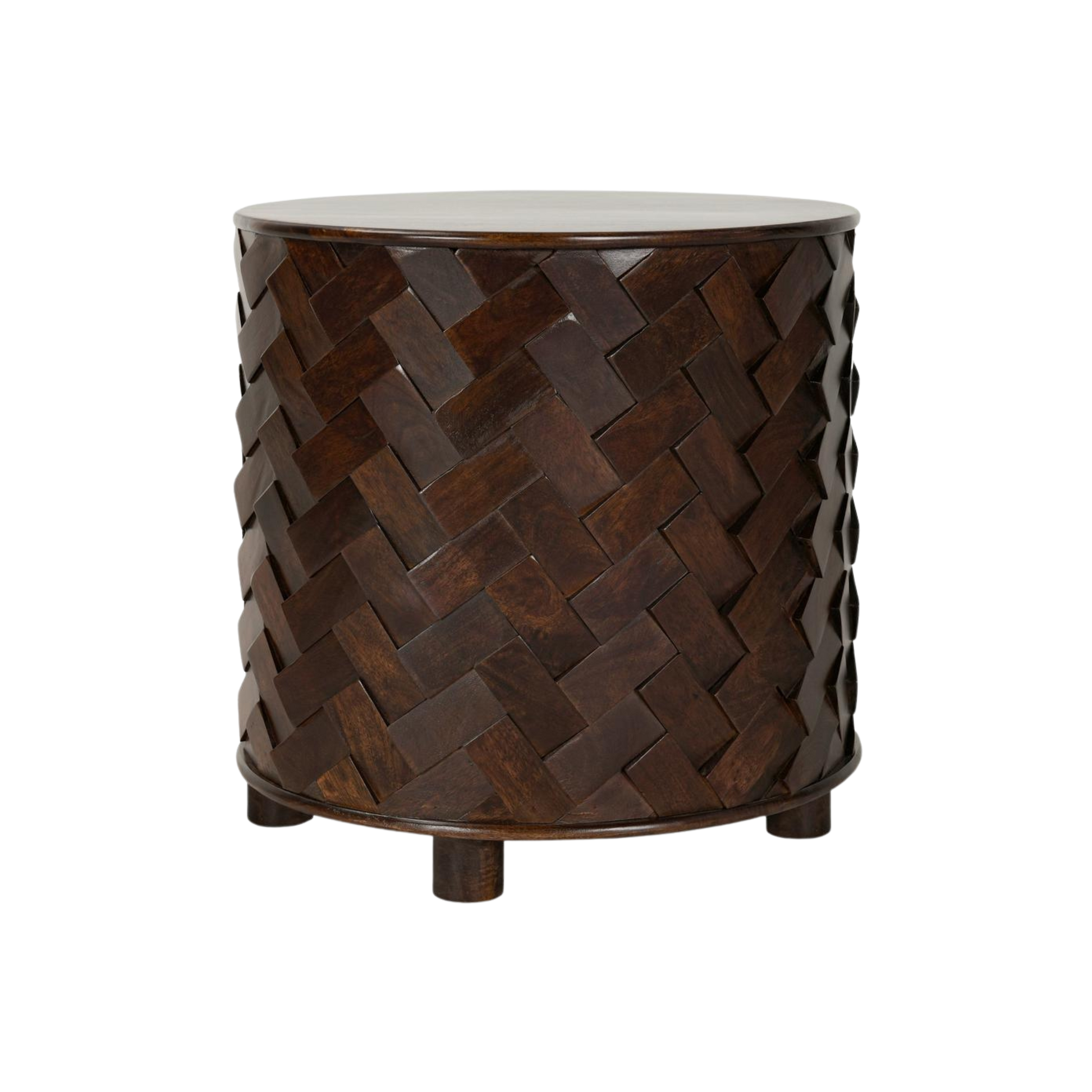 Shira Mango Wood 24" Round End Table Kona Brown - Chapin Furniture