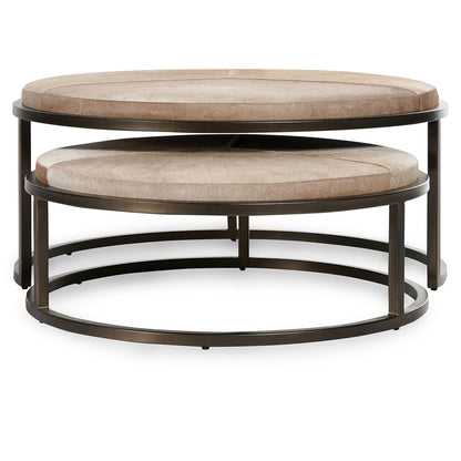 Hayword Hide Set of 2 Nesting Tables- Blonde - Chapin Furniture