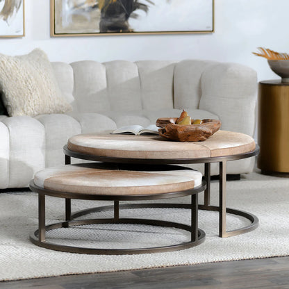 Hayword Hide Set of 2 Nesting Tables- Blonde - Chapin Furniture