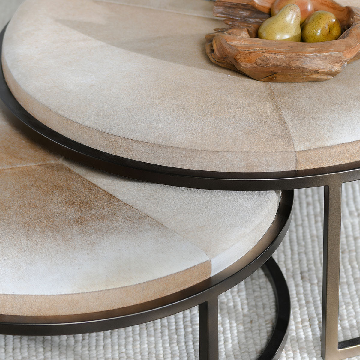 Hayword Hide Set of 2 Nesting Tables- Blonde - Chapin Furniture