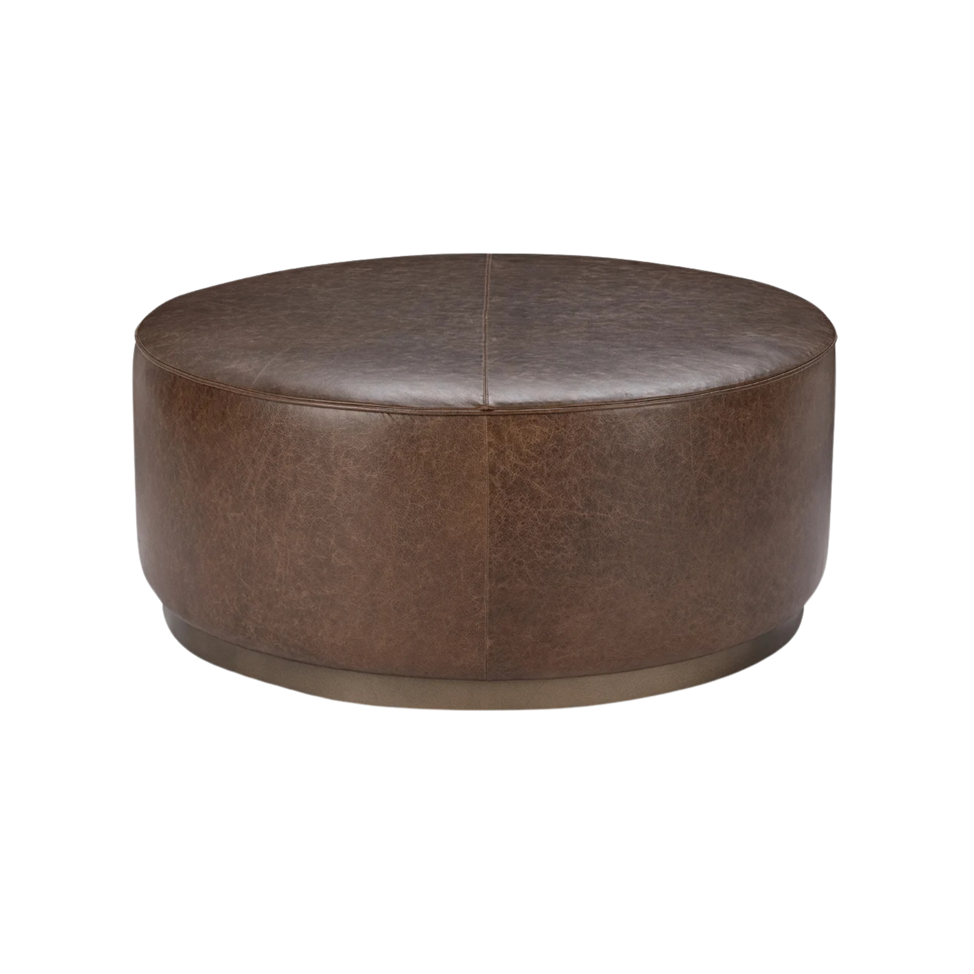 Clair Leather Round Coffee Table - Chapin Furniture