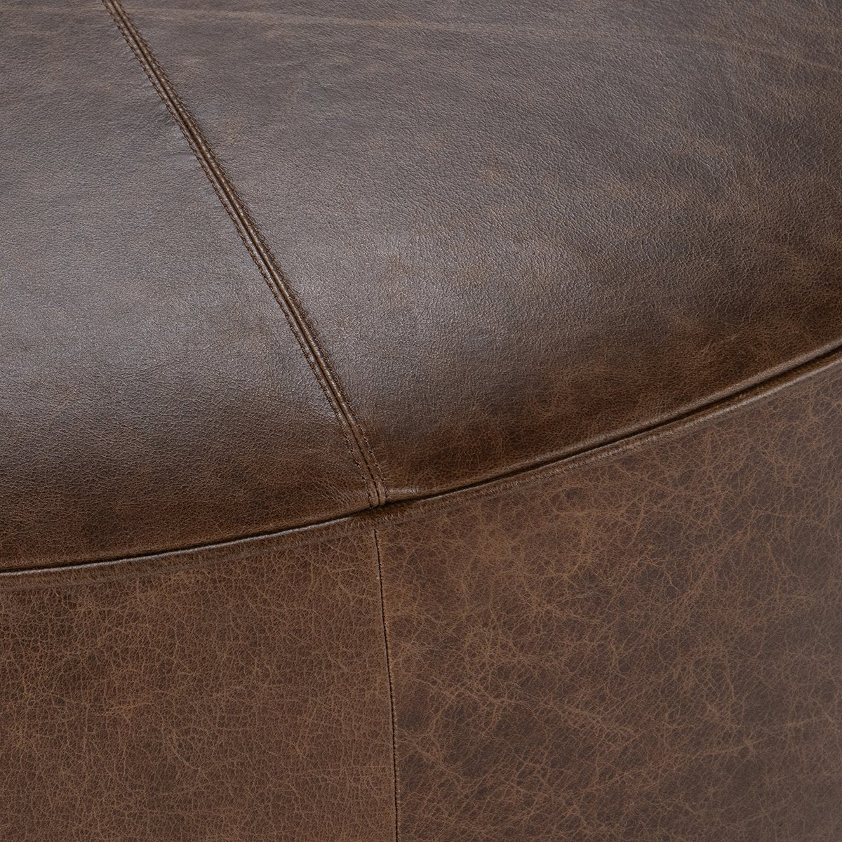 Clair Leather Round Coffee Table - Chapin Furniture