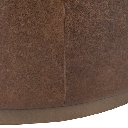 Clair Leather Round Coffee Table - Chapin Furniture