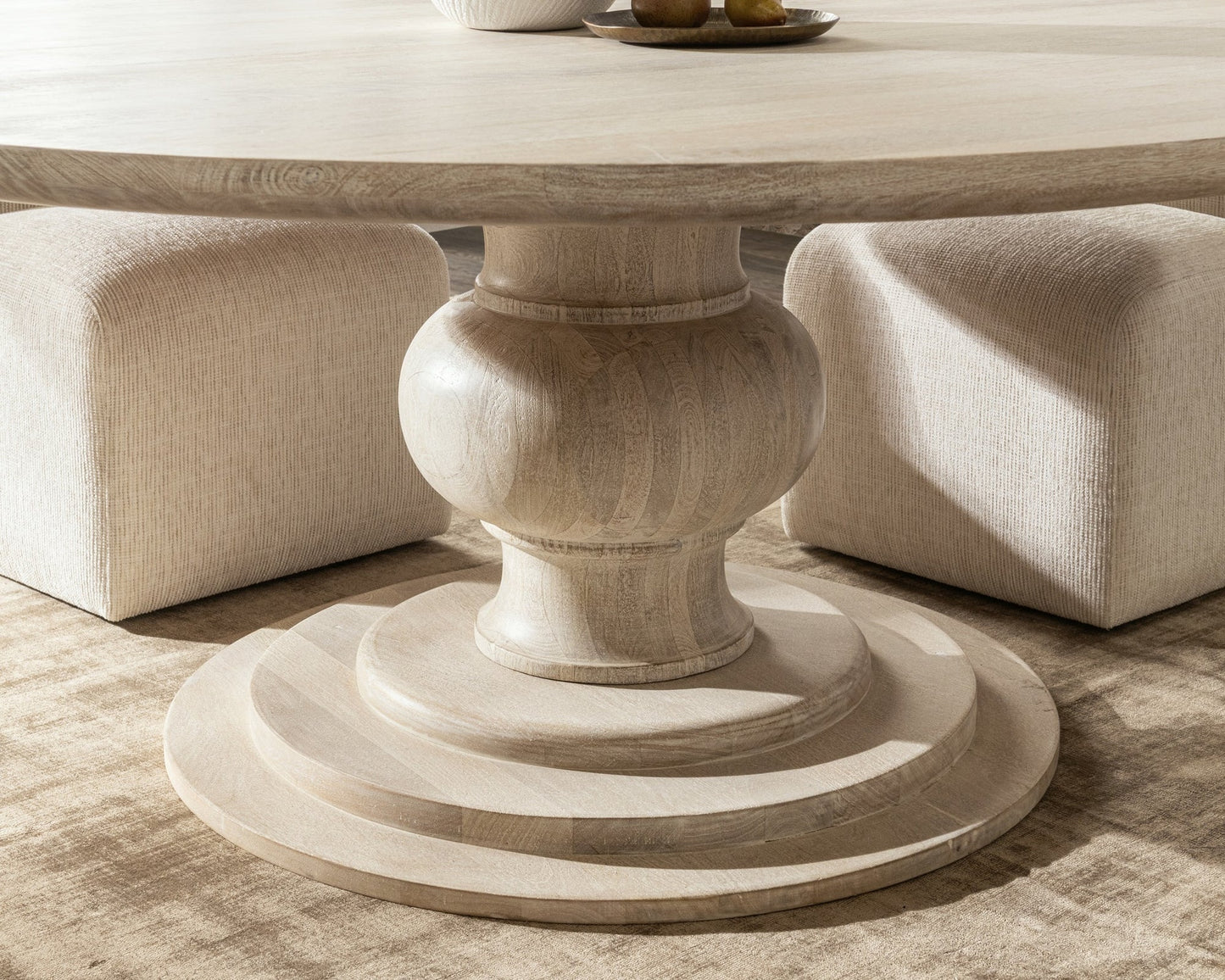 Hera Mango Wood Round Dining Table - Chapin Furniture