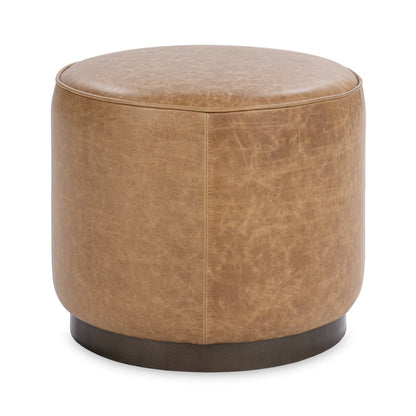 Clair Leather Round End Table - Chapin Furniture