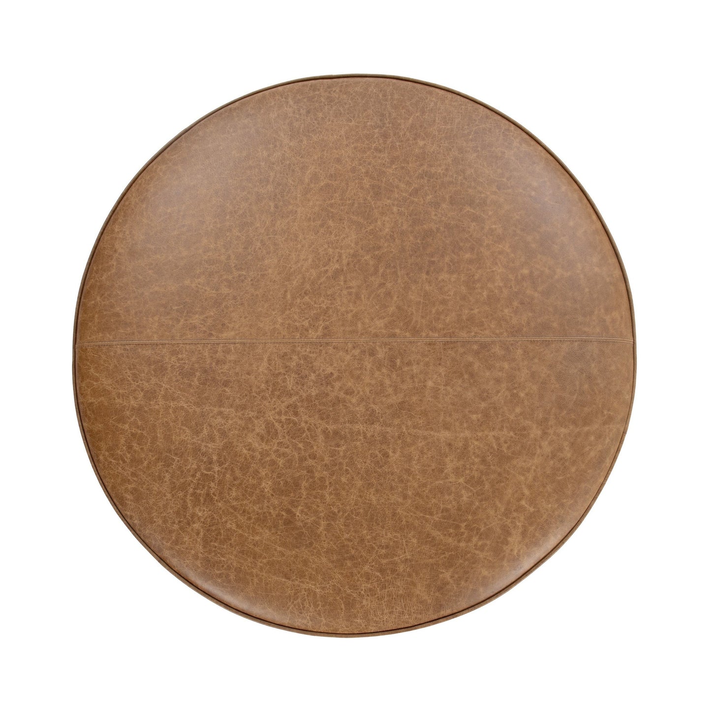 Clair Leather Round Ottoman