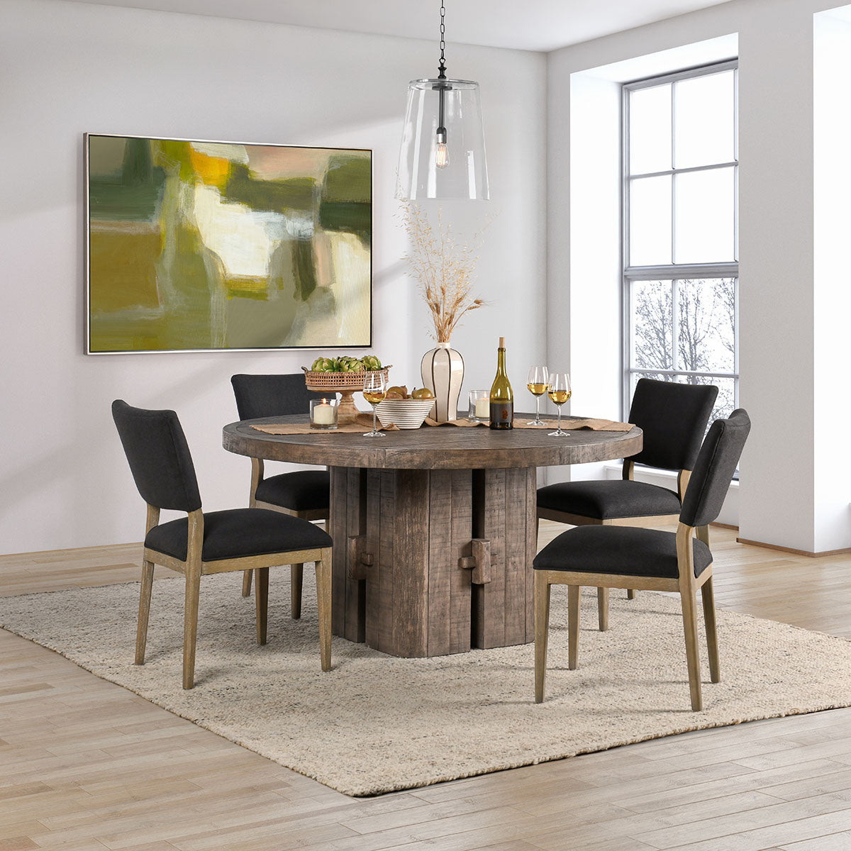 Rosemount Reclaimed Pine 60" Round Dining Table - Aged Brown - Chapin Furniture