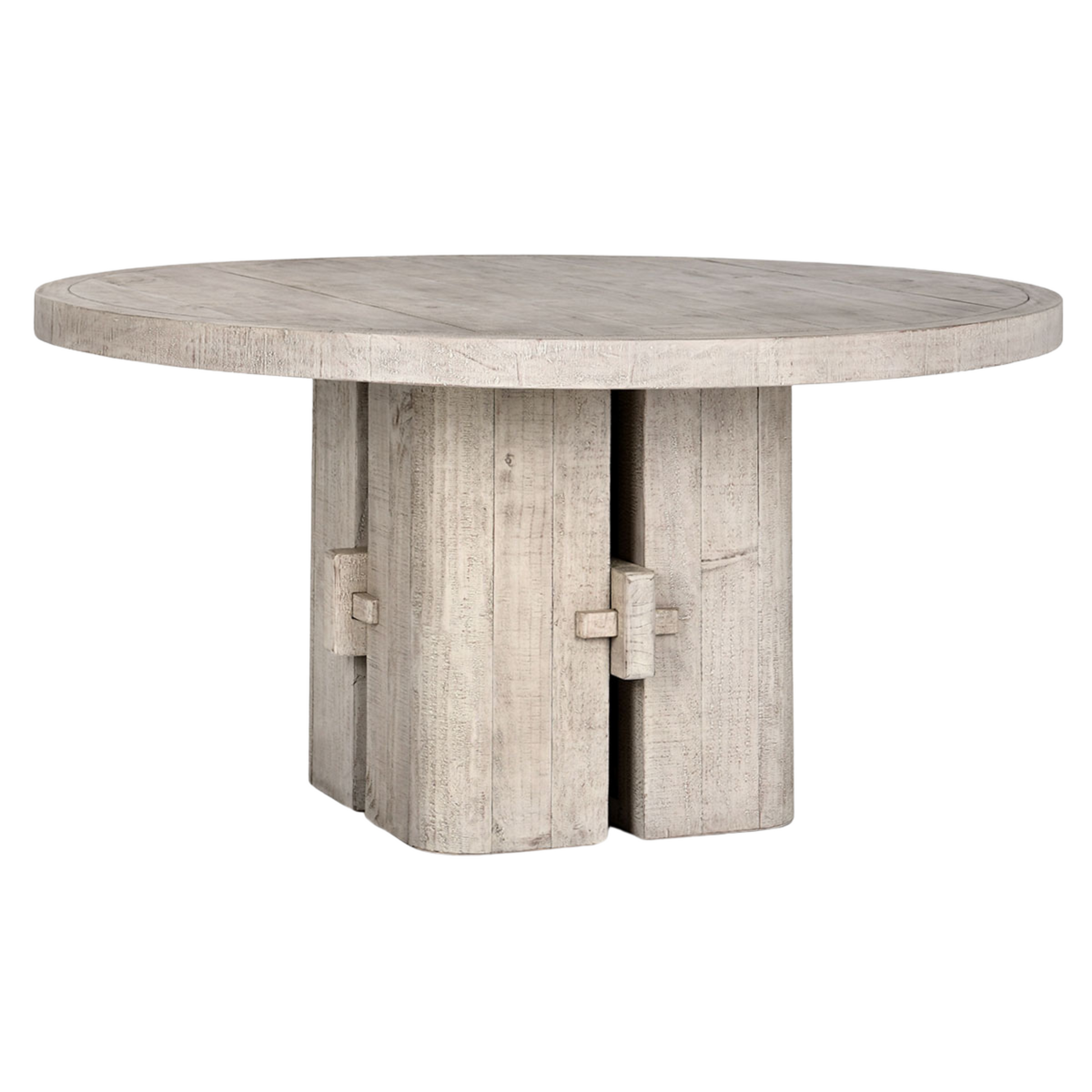 Rosemount Reclaimed Pine 60" Round Dining Table - White Wash - Chapin Furniture