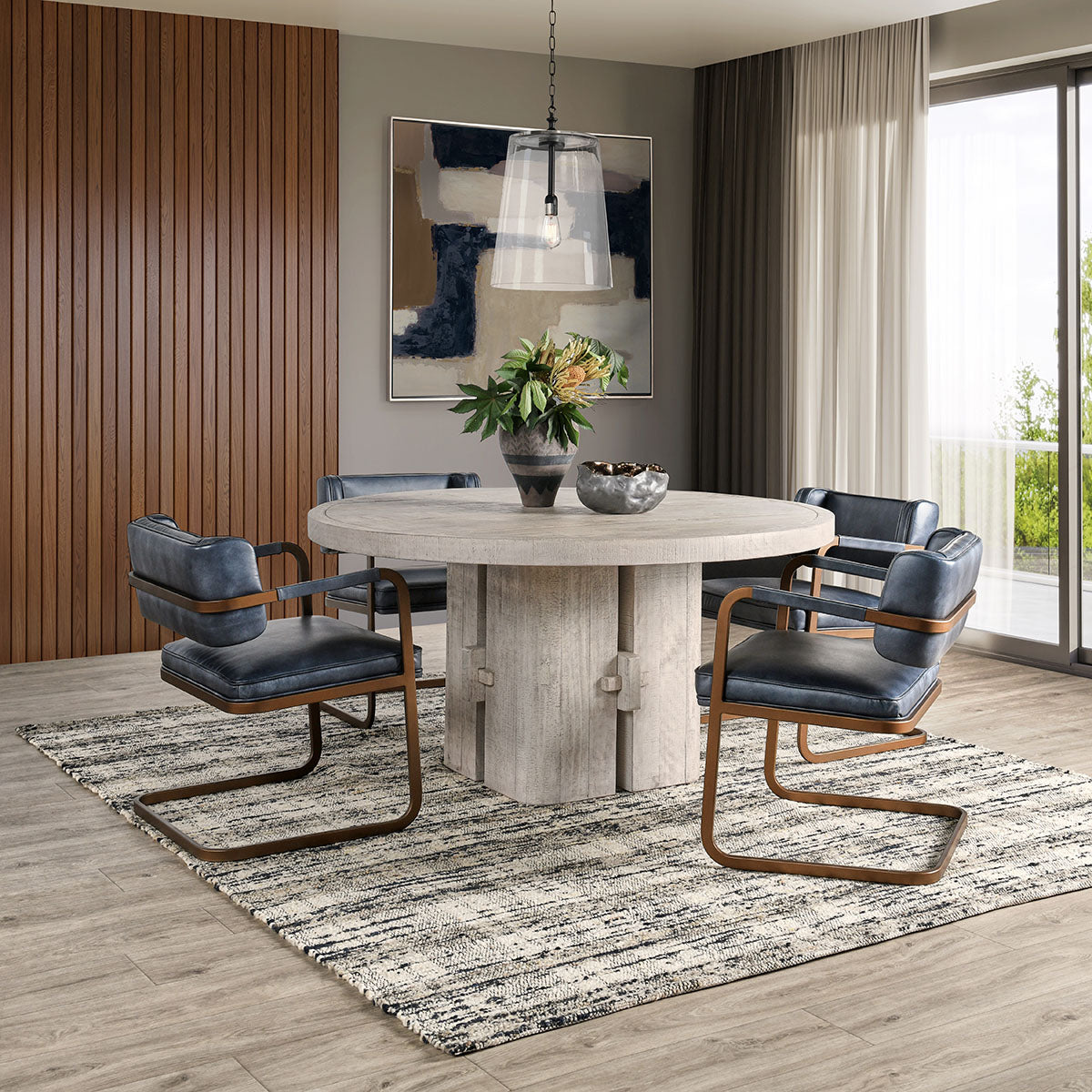 Rosemount Reclaimed Pine 60" Round Dining Table - White Wash - Chapin Furniture