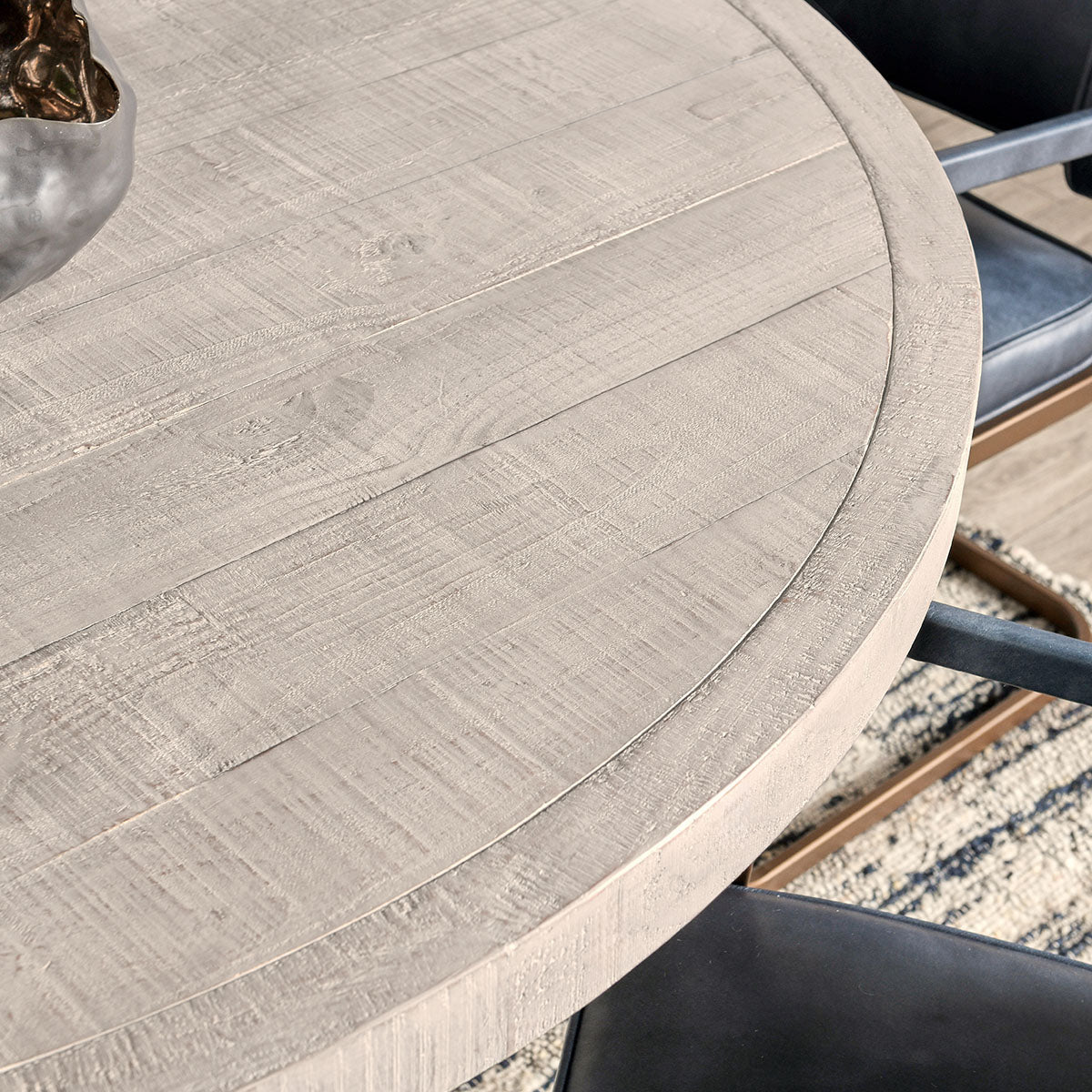 Rosemount Reclaimed Pine 60" Round Dining Table - White Wash - Chapin Furniture