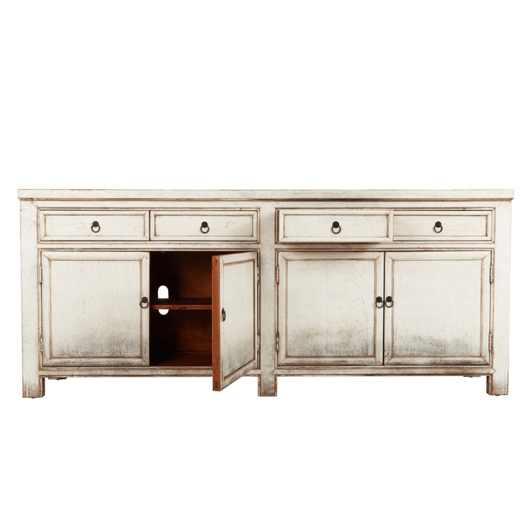 Libbit 4 Drawer 4 Door Sideboard - Antique White - Chapin Furniture